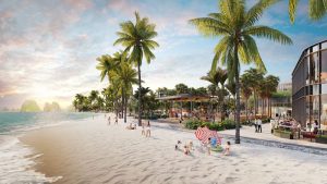 Trải nghiệm tắm biển tại Aria Bay Hạ Long 4 bayfront-beach-entrance-002